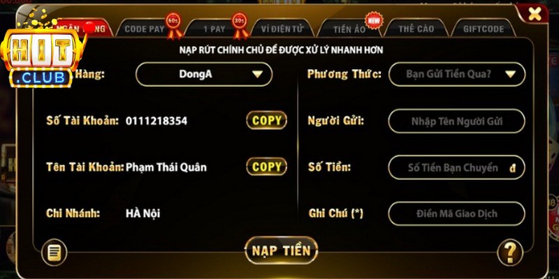 Nạp tiền qua ngân hàng được nhiều người lựa chọn nhờ bảo mật cao và ổn định
