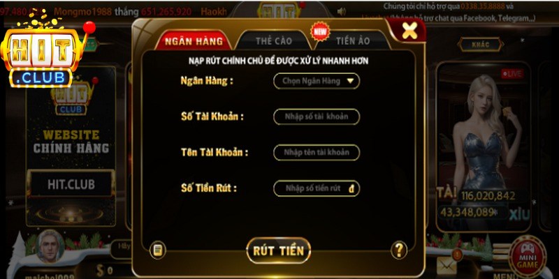 Rút Tiền Hitclub - Hướng Dẫn Các Phương Thức Giao Dịch Nhanh 2 Rút tiền Hitclub qua ngân hàng là phương thức tối ưu, mang lại hiệu quả cao